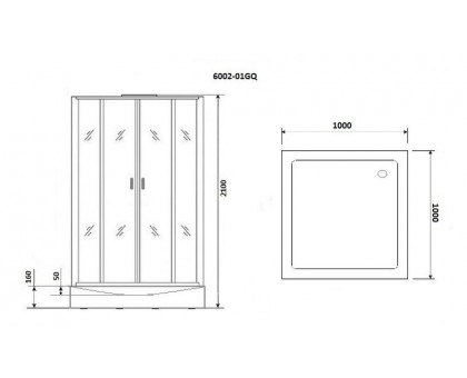 Душевая кабина Niagara Premium NG-6002-01GQ 100х100 см