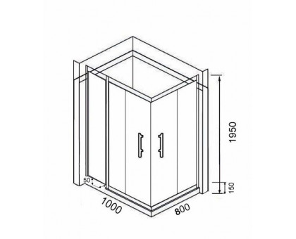 Душевой уголок Parly Quadro QZ81S 80x100 см