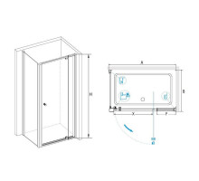 Душевой уголок RGW PA-44 (PA-02 + Z-12 + A-11) 70x80, прозрачное стекло