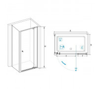 Душевой уголок RGW PA-44 (PA-02 + Z-12 + A-11) 90x70, прозрачное стекло