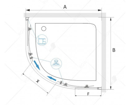 Душевой уголок RGW CL-54B 90x90, прозрачное стекло