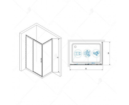 Душевой уголок RGW LE-41B (LE-12B + Z-22B) 200x100, прозрачное стекло
