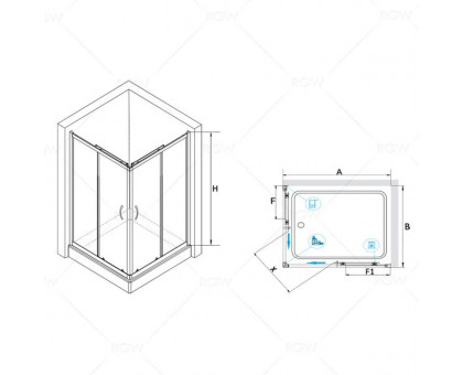 Душевой уголок RGW PA-146 90x100, прозрачное стекло