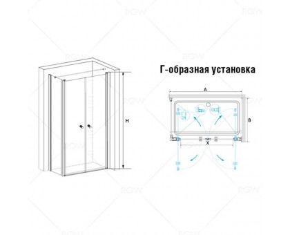 Душевой уголок RGW PA-37 (PA-04 + Z-050-1 + держатель) 80x80, прозрачное стекло