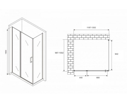 Душевой уголок ABBER Sonnenstrand AG04120BS-S100B