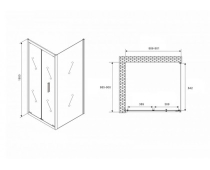 Душевой уголок ABBER Sonnenstrand AG07090B-S90B