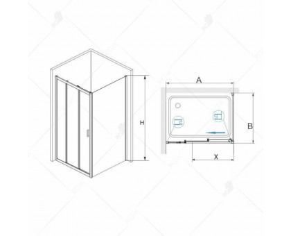 Душевой уголок RGW PA-73 P (PA-13 + 2Z-33) 110x90, прозрачное стекло