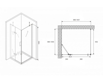 Душевой уголок ABBER Zart AG08100-S101