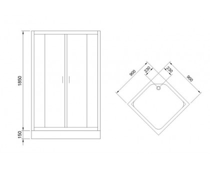 Душевой уголок Royal Bath RB 90HP-T-CH 90х90 см, с прозрачными стеклами