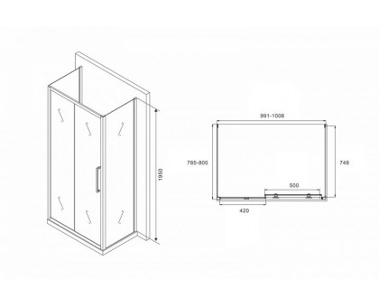 Душевой уголок ABBER Schwarzer Diamant AG30100H-S80-S80