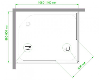 Душевой уголок Royal Bath RB HPD-C 110х90 см, с матовыми стеклами