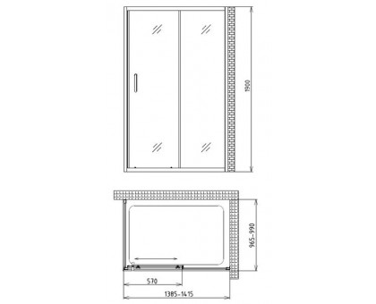 Душевой уголок Gemy Victoria S30191B-A100 140х100 см