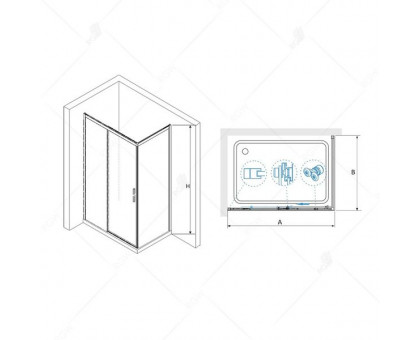 Душевой уголок RGW LE-41 (LE-12 + Z-22) 130x100, прозрачное стекло