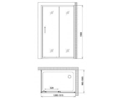 Душевой уголок Gemy Victoria S30191E-A100 130х100 см