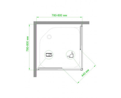 Душевой уголок Royal Bath RB HPD-T-CH 80х80 см, с прозрачными стеклами