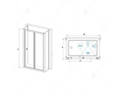 Душевой уголок RGW CL-41 P (CL-21 + 2Z-12) 80x70, прозрачное стекло